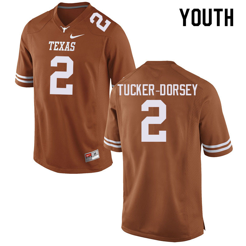 Youth #2 Diamonte Tucker-Dorsey Texas Longhorns College Football Jerseys Sale-Orange